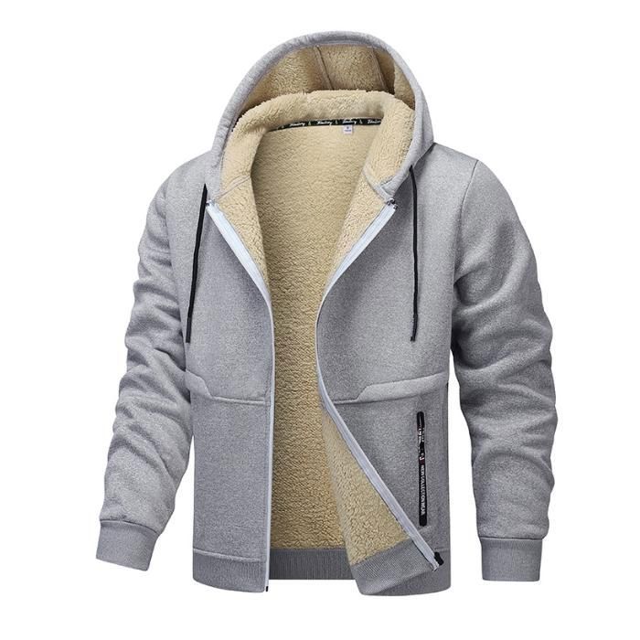 Sweat Homme Manches Longues Uni Blousons Zippé Hoodie Fermeture Veste Éclair Capuche Poches Manteau Doublé Sweatshirt Vestes Sweat Homme Manches Longues Uni Blousons Zippé Hoodie Fermeture Veste Éclair Capuche Poches Manteau Doublé Sweatshirt Vestes