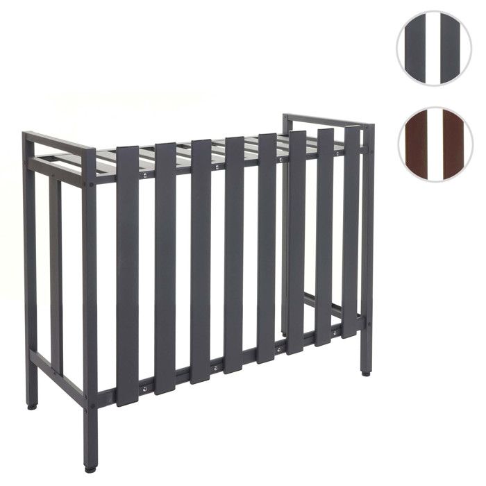 Cache pour climatiseur/pompe à chaleur HWC-K58 - couverture grille de protection métal 80x90x39cm - marron