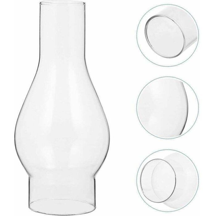 Abat-jour en verre lampe à huile - PZCC - 3 5x5 4x7 6x16 5cm - Verre transparent - Résistant hautes températures - Compatible lampes