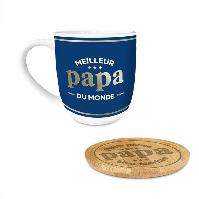 COFFRET TASSE BLEUE DESSOUS BOIS PAUSE PAPA