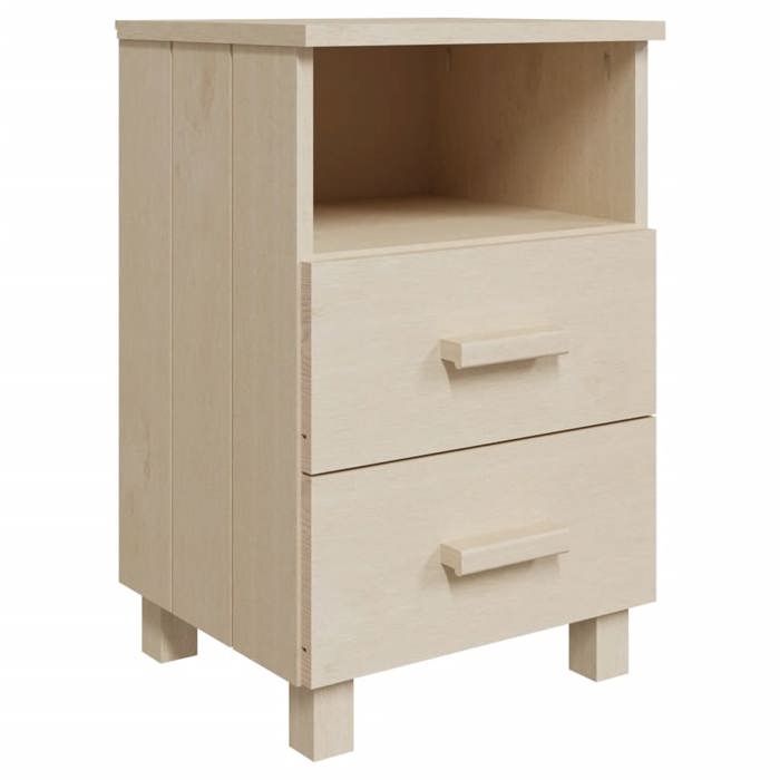 Ensemble de 2 armoires de chevet Modernes Tables de chevet HAMAR - NGM - Dessus robust - Marron miel 40x35x62cm Bois massif 160711