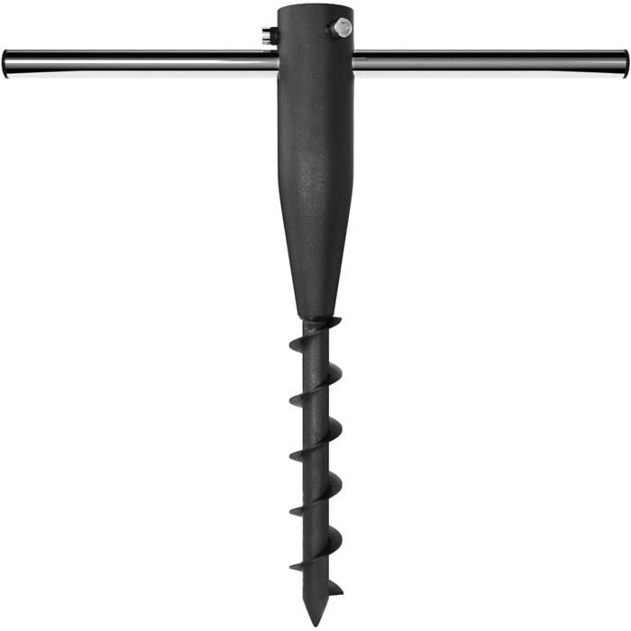Pied et Support de Parasol en Métal - avec Poteau pour Toile Ombrage et Piquet de Terre