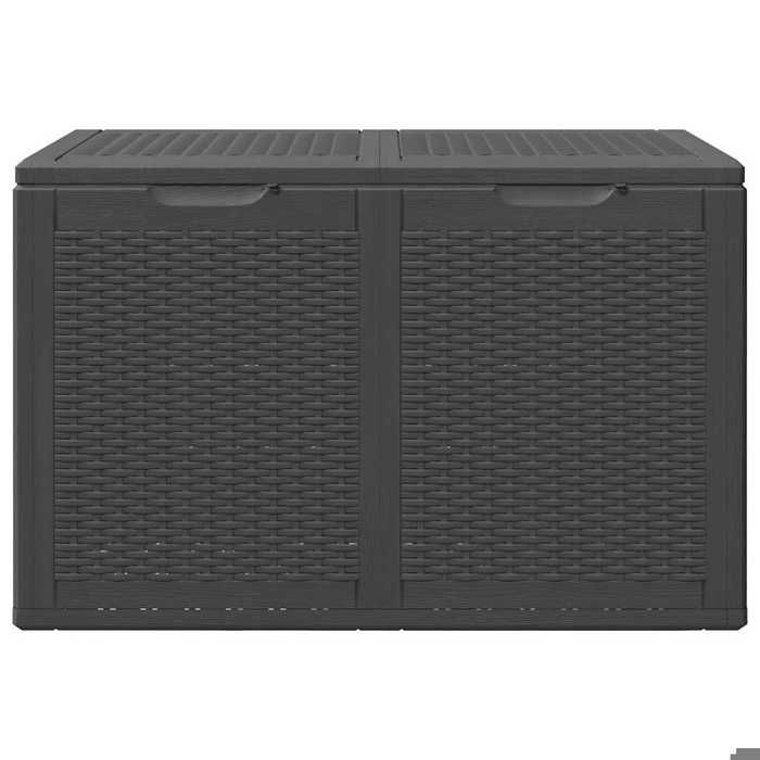 Moderne Boîte de rangement de jardin - grande espace - 180 L Noir PP Rotin - pour terrasse gbf720892
