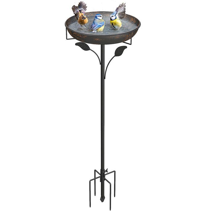 Abreuvoir pour oiseaux 30 cm mangeoire debout pour lextérieur jin bassin en métal pour oiseaux sauvages abreuvo FONTAINE A EAU