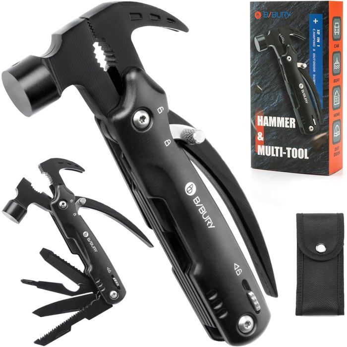 Cadeau Homme 12 en 1 Outil Multifonction Cadeau Fete des Peres Camping Gadget Insolite Utile Cadeau Anniversaire Papa Cadeau