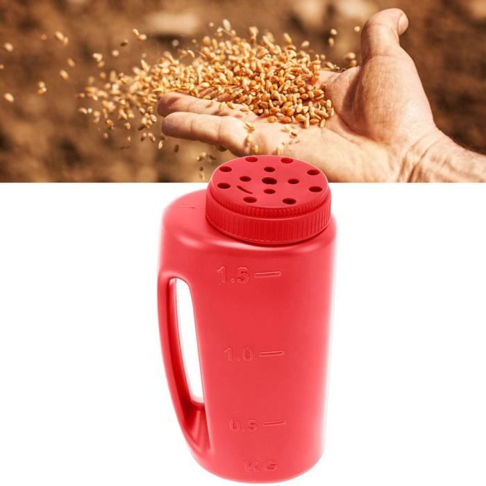 Epandeur d'engrais portatif Semence gazon Spreader pour Graines à gazon sel  dég (Rouge) - ATYHAO