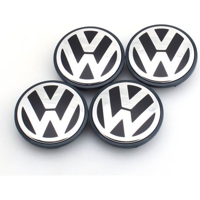4X CENTRES DE ROUE VW caches moyeu jante alu 55 mm emblème VOLKSWAGEN