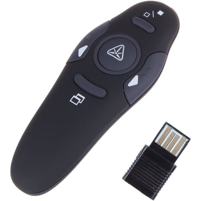 Télécommande Sans Fil USB 2,4 GHz Avec Pointeur Laser Rouge - Présentation PowerPoint École & Bureau
