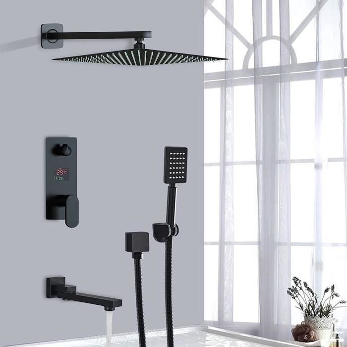 Ensemble de Douche Noirs Colonne Douche Encastrable Technologie d