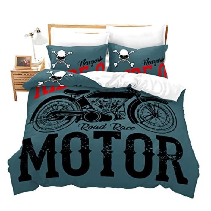 Matelas Bebe Jxymu Ensemble De Housse De Couvre Lit Pleine Taille Pour Les Adolescents Imprime En 3d Housse De Couette De Moto Theme Cdiscount Maison