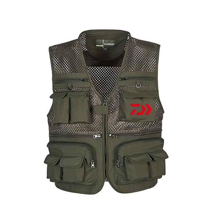 Veste de pêche extérieure Lakestream Hodgman verte multipoche. Taille