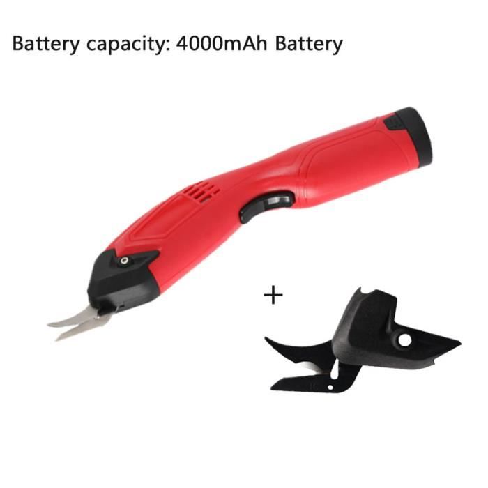 Ciseaux électriques Sans Fil ZEITE 4V - Pour Couper Carton, Tissu - Avec 2 Lames Et Rangement - Neuf