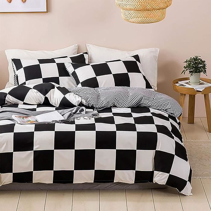 Yin Yang Housse De Couette -3D Imprimé Géométrique Noir Et Blanc Housse De Couette En Microfibre
