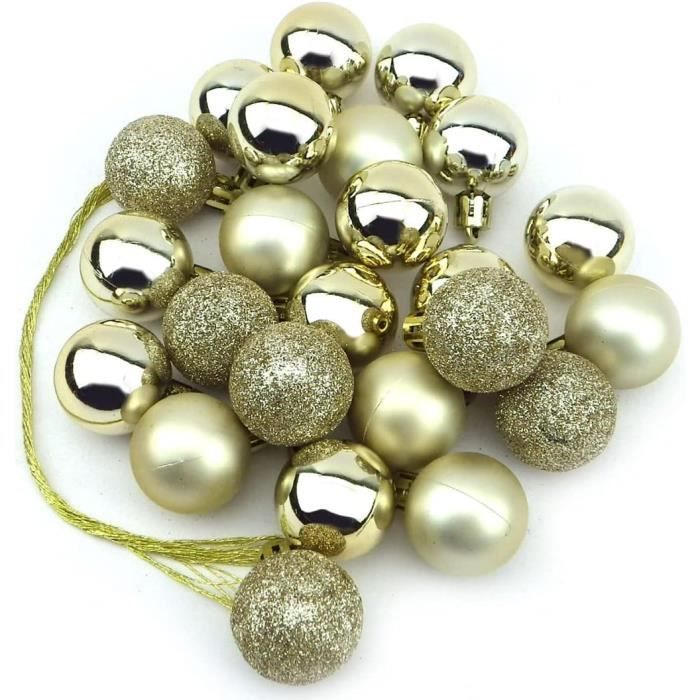 Lot de 9 Boules de Noël - Motif Tourbillon à Paillettes - Or Rose, 5 cm
