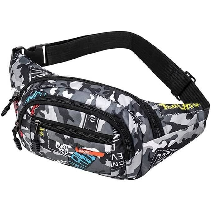 Sac Banane Flintronic étanche – Réglable, 5 Poches, Pour Sport Et Voyage