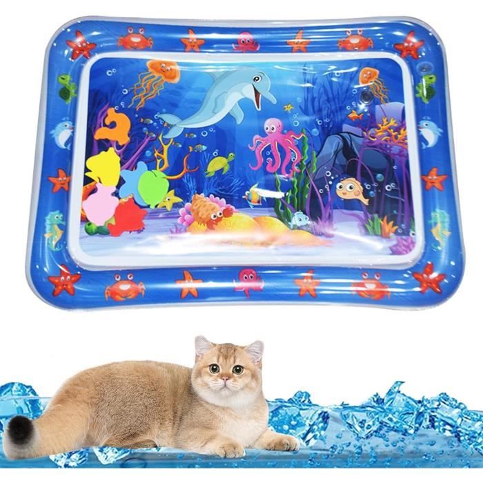 Tapis de jeu sensoriel à l'eau pour chat, tapis de refroidissement gonflable pour chat, jouet interactif pour chat pour l'été