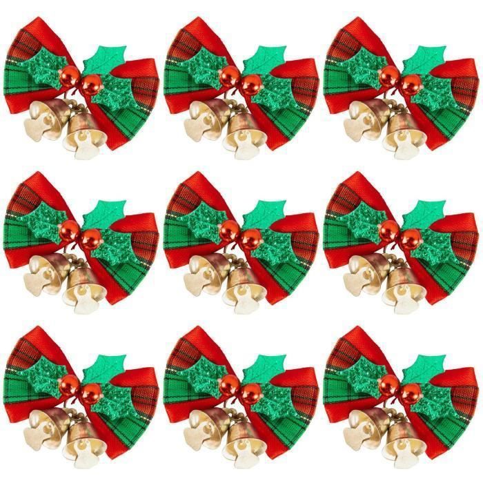 Décoration de mariage Couronne de Noël 27,6 x 20,8 cm Nœud à suspendre HJHIWE Lot de 6 nœuds de Noël en toile de jute