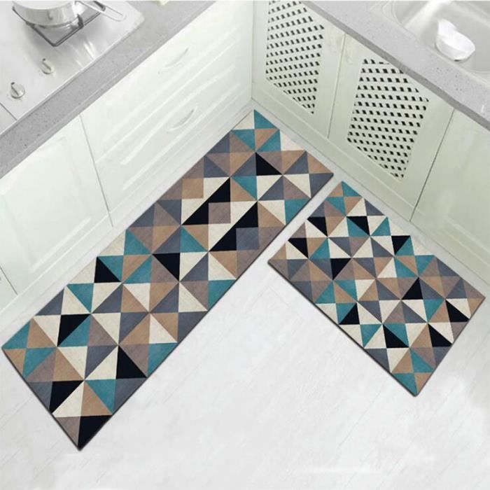 lot de 2 tapis de cuisine 40 x 120 cm et 40 x 60 cm cdiscount maison