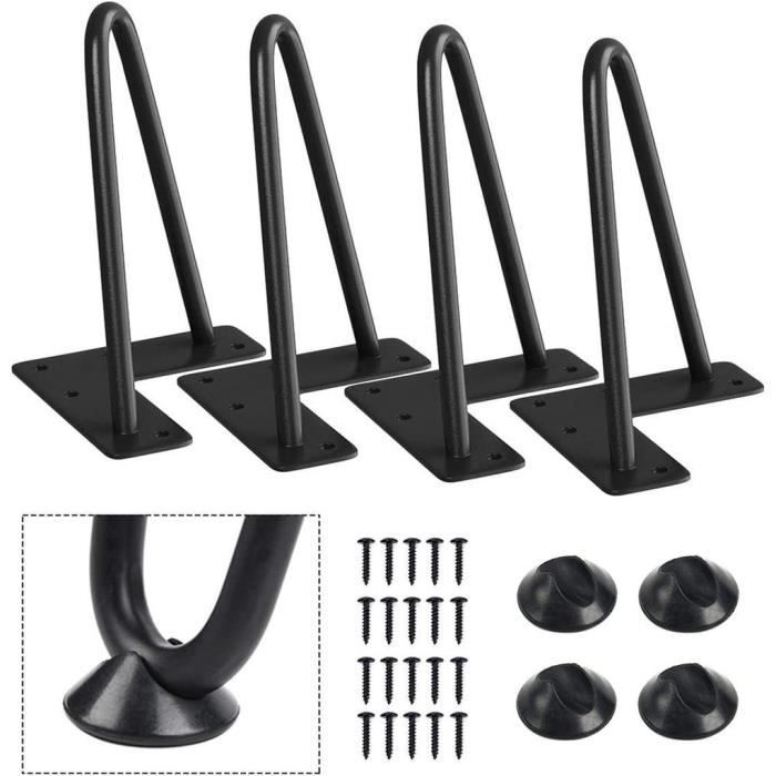 Ma Nouvelle Deco Lot De 4x Pied Epingle 16cm Metal Noir Mat Ideal