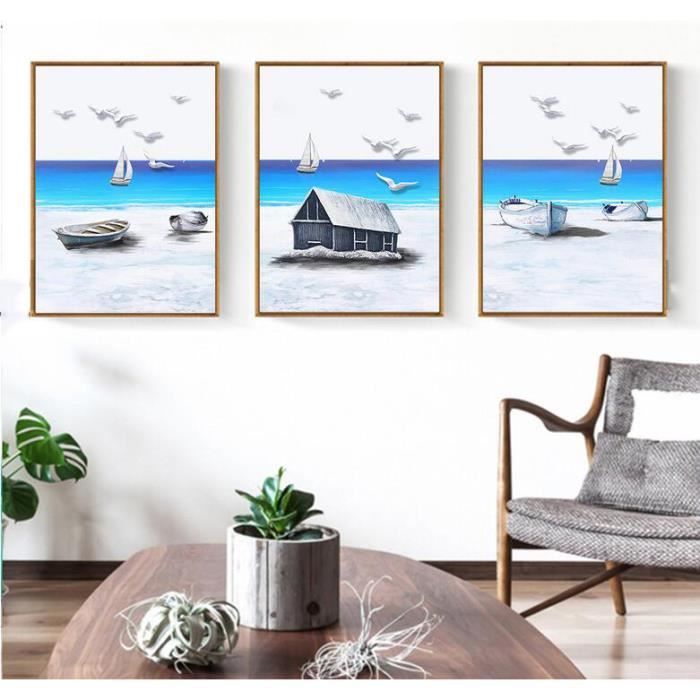 Get Wallpaper Mur Abstrait Art Peinture Bord De La Mer Hd Impression Toile Photo For Android Free