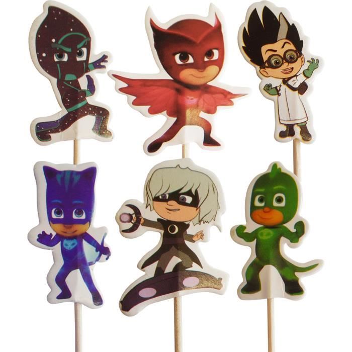 Pj Mask Petit Gateau Pics Toppers Paquet De 24 Cdiscount Au Quotidien