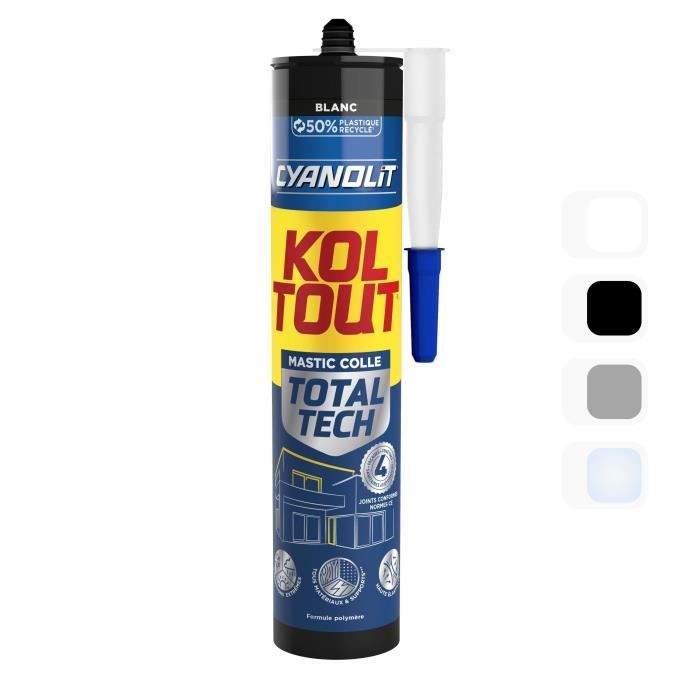 Colle de fixation et détanchéité CYANOLIT Total tech Cartouche 290 ml matériaux Résistant et flexible