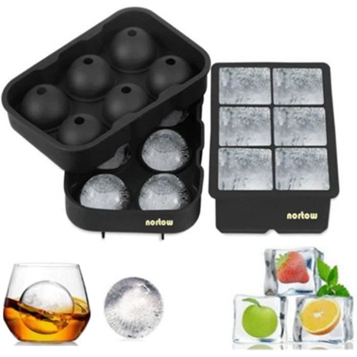 Lot De 2 Bacs à Glaçons En Silicone - 12 Glaçons De 5 Cm - Avec Couvercle, Empilables - 13