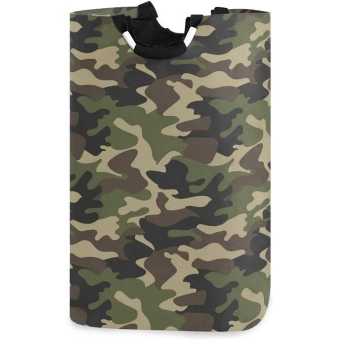 Panier à linge pliable avec poignées - Motif camouflage armée - étanche - Pour chambre d'enfant Panier à linge pliable avec poignées - Motif camouflage armée - étanche - Pour chambre d'enfant