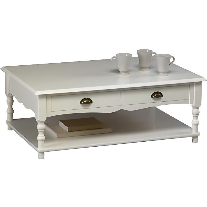 Table Basse Carrée Blanche 60x60 Table Basse Blanche De Style Anglais Achat Vente Table Basse