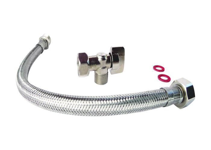 Robinet D'arrêt Chromé Droit 1/4 Tour - Double Mâle 15/21 - En Laiton