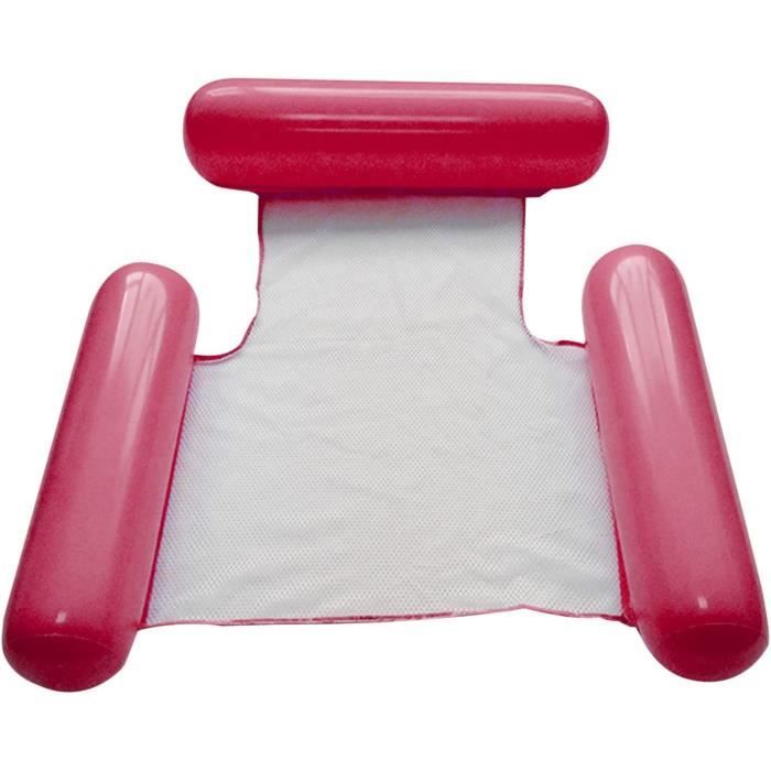 Hamac Flottant Gonflable 4-en-1 - Matelas Piscine Filet Avec Oreiller - Bleu/Jaune - Pour Adulte Et Enfant (surveillance)