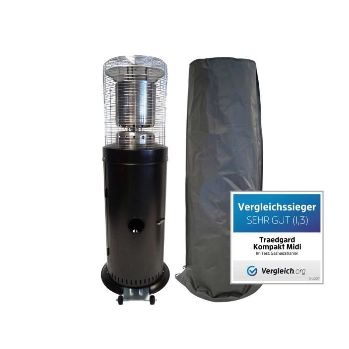 Jardin Detendeur Roulettes Housse Allumage Piezo Tuyau Chauffage De Terrasse Lounge Inox 11kw Appareils De Chauffage Exterieur