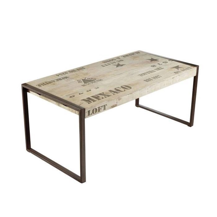 Table A Manger Industrielle 160x90cm Bois Massif De Manguier Brut Fer Et Bois Imprime Factory 116 Achat Vente Table A Manger Seule Table A Manger Factory 116 Soldes Des Le 15 Juillet Cdiscount