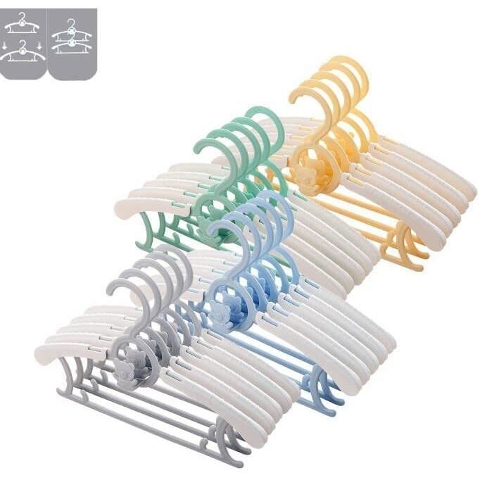 Yisika Cintres antidérapants en Plastique pour bébé cintres Extensibles antidérapants Bleu 5 cintres antidérapants réglables avec Crochets empilables Peu encombrants et Coupe-Vent 