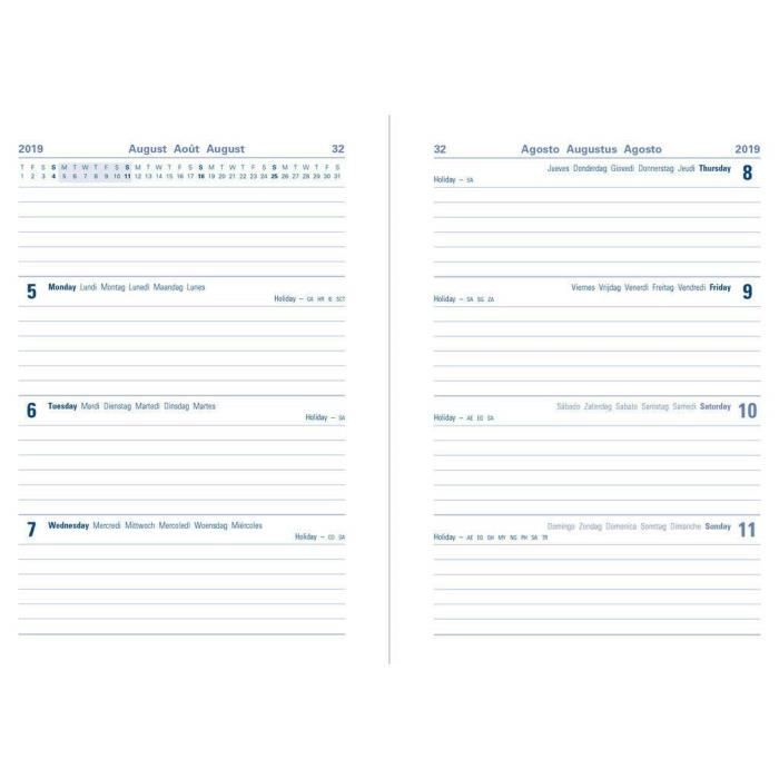 letts 2019 20 agenda scolaire double langue noir a6 1 semaine sur 2 pages