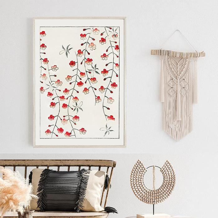 ZDanYA Tableau Japonais Fleur De Cerisier 3 Pièces 30x40cm - Art Mural Sans Cadre Pour Salon