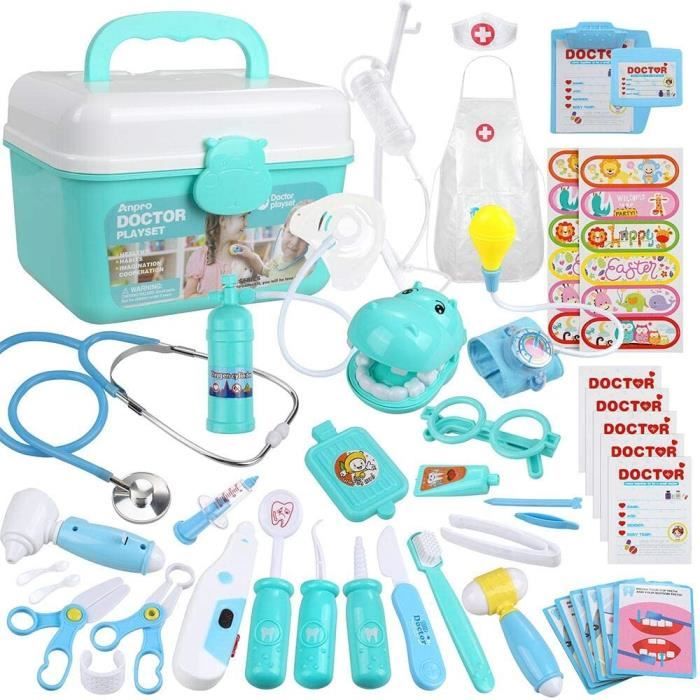TLHWIN Kit dimitation de dentiste pour enfants, jouet éducatif médical pour  lécole, garçons et filles, cadeau de jeu de rôl