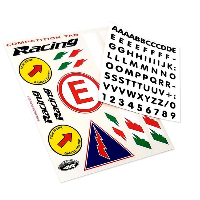 Kit Lettres Adhésives et Décorations Racing, Competition Tab ...