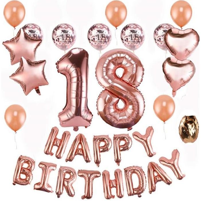 Or Rose 18 Ans Anniversaire Decorations Pour Filles Or Rose