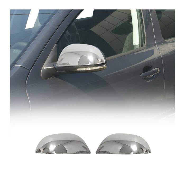 Coques Chromées Pour Rétroviseurs VW Touareg I 2007-2010 - Acier Inoxydable Argenté, Protection Et Style