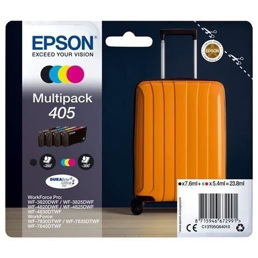 Cartouche imprimante - EPSON - 405 C13T05G64020 - Cyan magenta jaune noir - Pack de 4 - 238ml