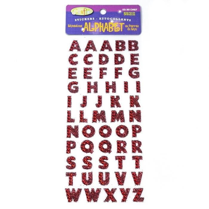 Ecusson,Autocollant strass Alphabet Alphabet, 1 feuille, autocollant de