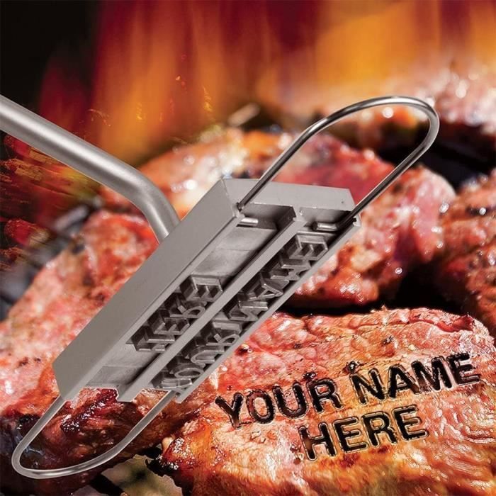 Fer à Marquer Personnalisé En Métal - Pour Barbecue, Cuir, Bois, Pâtisserie - Avec Manche En Bois - Idée Cadeau Originale - 10