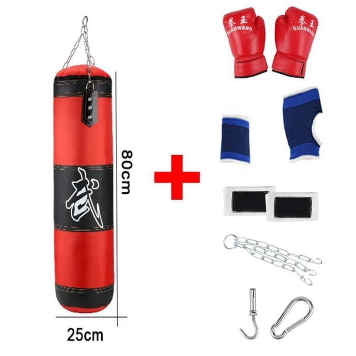 Sac de frappe,Sac de sable suspendu professionnel pour entraînement art  martiaux,housse de frappe vide, - Type 80cm 8 sets teens -B - Cdiscount  Sport