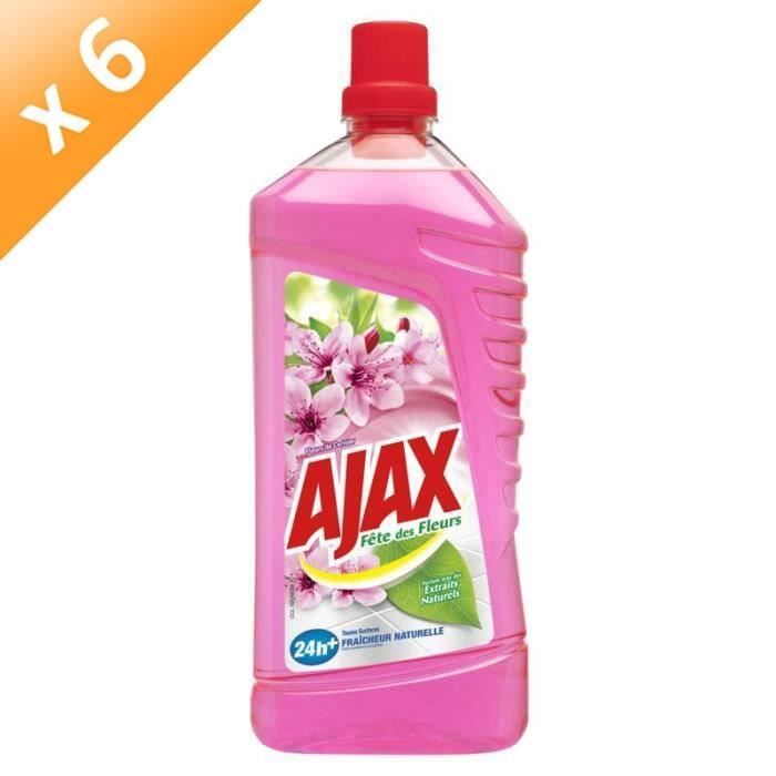 ajax nettoyants fete des fleurs fleur de cerisier 1 25 l lot de 6 cdiscount au quotidien