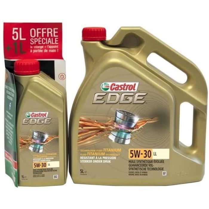 Castrol 468567 Edge 5W-30 LL, Huile Moteur, 5 + 1L