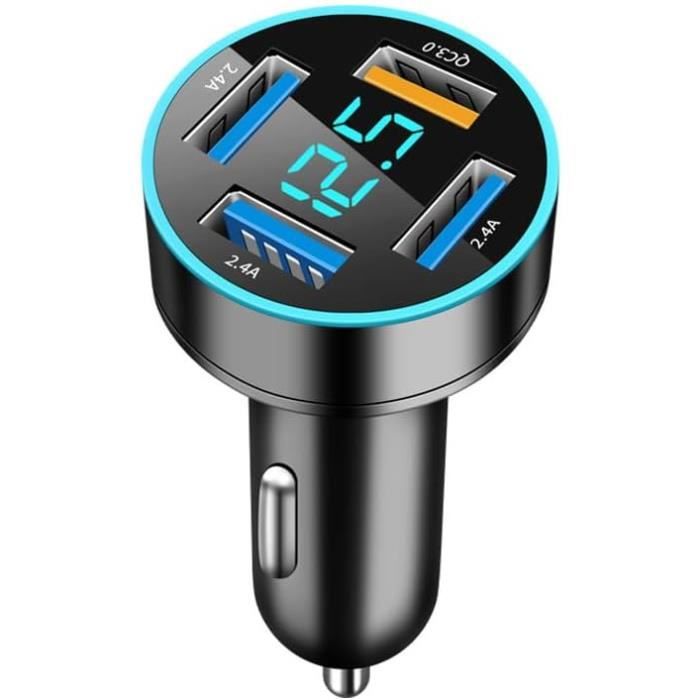 Allume-Cigare USB Chargeur Voiture 120W Avec Projecteur Ciel Étoilé - Câble 65cm Extensible