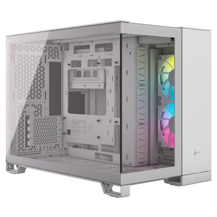Boîtier PC – CORSAIR – 2500X RGB – Petit Tour mATX – Double Chambre – Verre Trempé