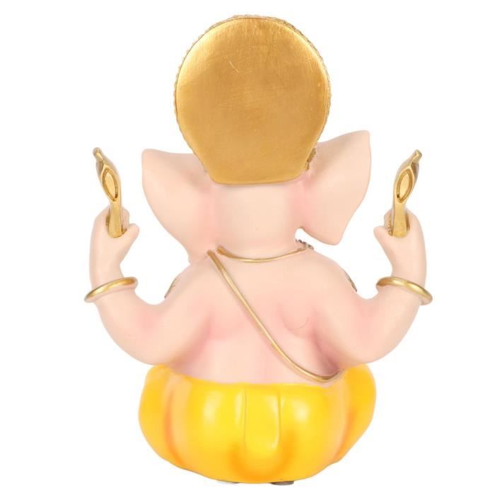 Ganesha Porte Bonheur Figurine Ganesha En Résine 14 Cm - Statue Décorative Peinte à La Main, Symbole De Chance Et Sagesse