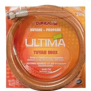 DIPRA Flexible inox vitagaz butane/propane NF 2m - écrous 20/150 - Durée illimitée